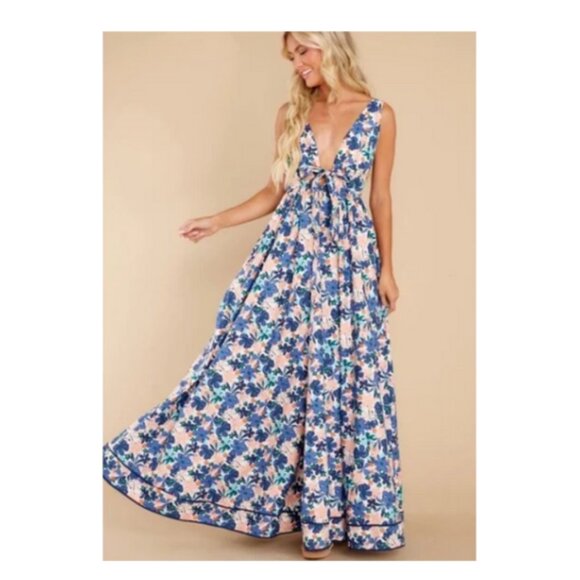 Aakaa Chasing The Tides Maxi | NWT | XS | Floral Print Open Back Dress - Picture 5 of 6